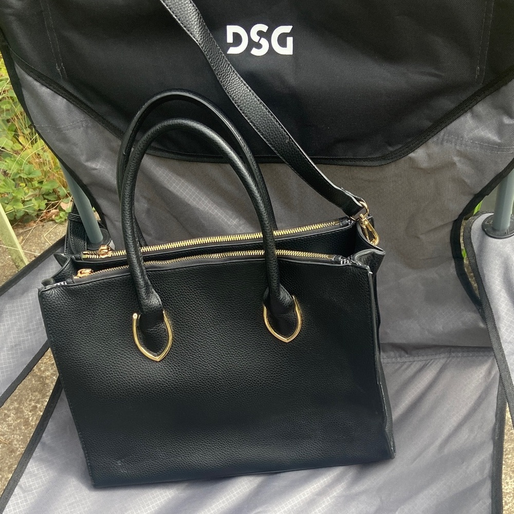 Urban Expressions Black Satchel with Gold Accents